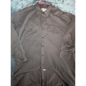 Dickies Work Shirt Mens XXXL Long Sleeve Button Up Durable Workwear Job